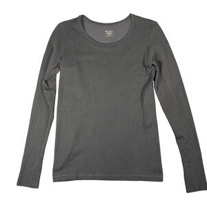 Athleta Grey Chevron Stripe Long Sleeve Athletic Top Women's Size Medium Active